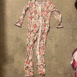 Floral Kids Pajamas - Pink and Green